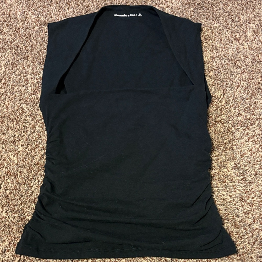 Abercrombie & Fitch Black Ruched Top